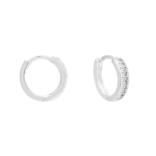 Huggies Zirconias Biseladas con Detalle Plata .925 Villalpando
