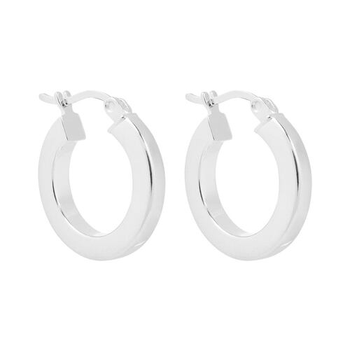 Arracadas Lisas Tubo Cuadrado 3 x3 Plata .925 Villalpando