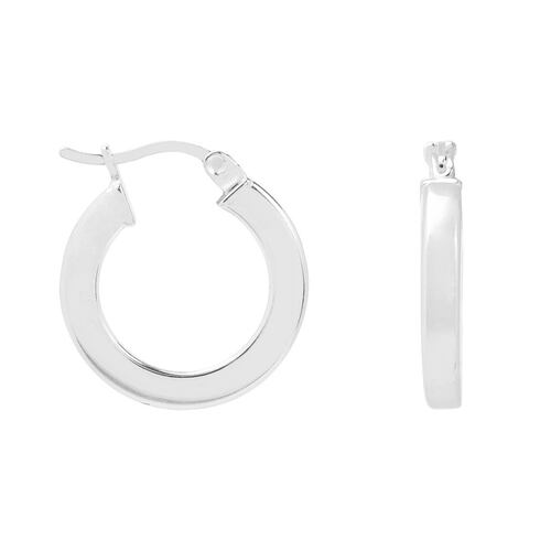 Arracadas Lisas Tubo Cuadrado 3 x3 Plata .925 Villalpando