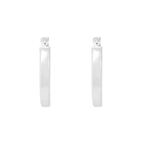 Arracadas Lisas Tubo Cuadrado 3 x3 Plata .925 Villalpando
