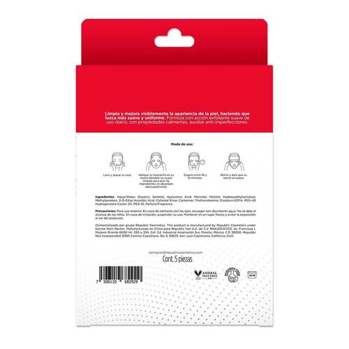 Pack Mascarilla Facial Salicílico y Glicólico 5 pzas Revlon