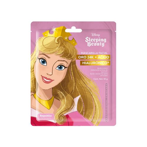 Disney Mascarilla Individual Aurora Oro 24 K y Ácido Hialuronico