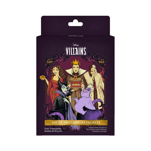 Disney Set de 5 mascarillas Villanas Mix