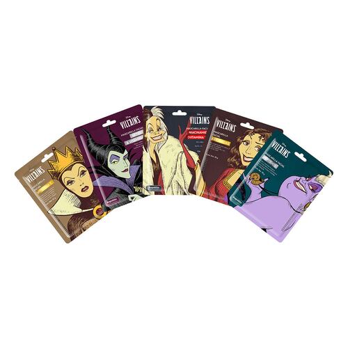 Disney Set de 5 mascarillas Villanas Mix