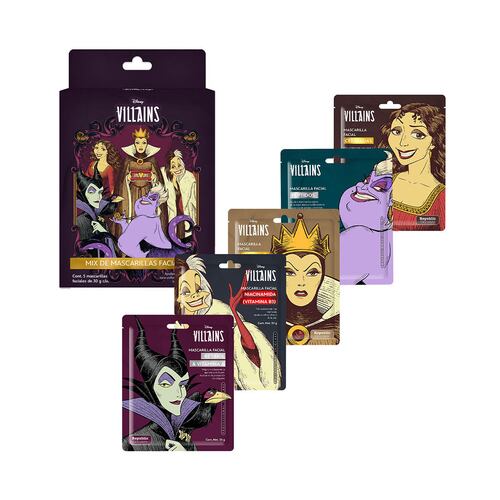 Disney Set de 5 mascarillas Villanas Mix