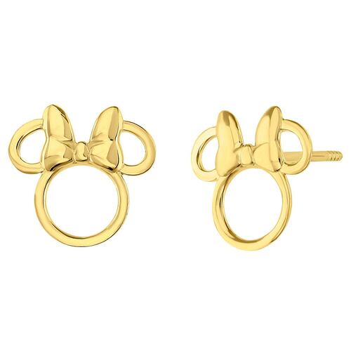 Broquel Contorno Minnie Oro 14K Disney