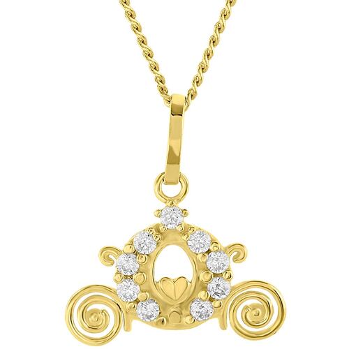 Collar Carruaje Princesa Oro 14K Disney