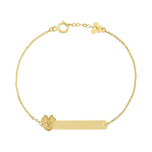 Pulsera Oro 14K Minie Silueta Láser Disney
