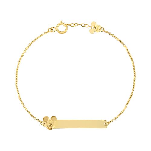 Pulsera Oro 14K Mickey Silueta Láser Disney