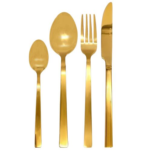 Un set Utensilios de cocina de dorado color de acero inoxidable, Moda de  Mujer