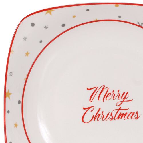 Vajilla de porcelana para 4 personas, 16 piezas, diseño navideño, CROWN BACCARA