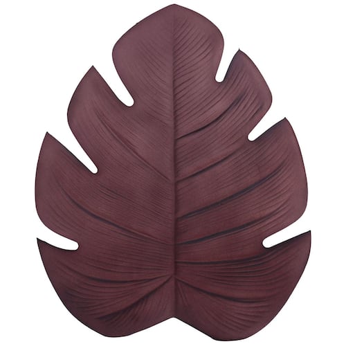 Set de 4 manteles tipo hoja, color vino, marca CROWN BACCARA