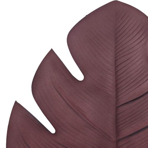 Set de 4 manteles tipo hoja, color vino, marca CROWN BACCARA