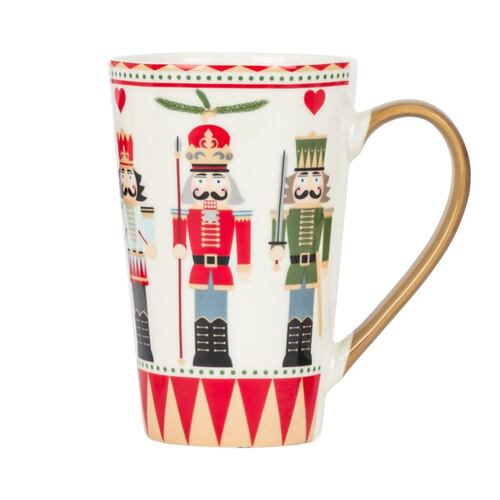 Taza Porcelana con Asa Dorada 500 ml Diseño Nutcracker Crown Baccara