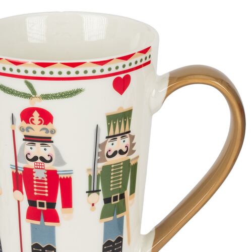 Taza Porcelana con Asa Dorada 500 ml Diseño Nutcracker Crown Baccara