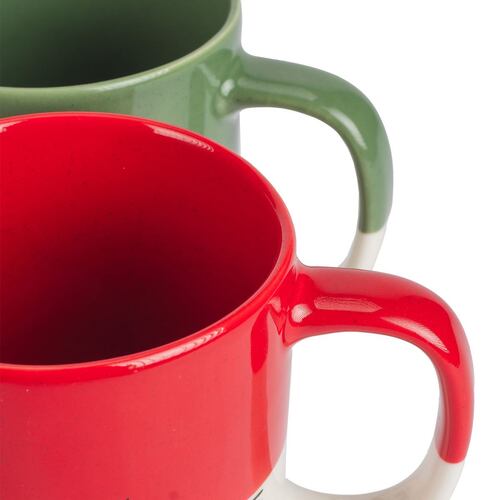 Set Tazas Apilables Porcelana 419 ml Diseño Navidad 2 Piezas Crown Baccara
