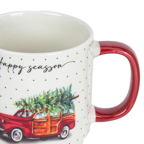 Set Tazas Apilables Porcelana 419 ml Diseño Navidad 2 Piezas Crown Baccara
