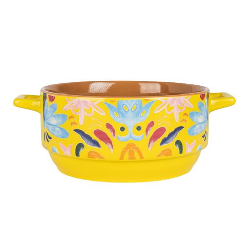 Plato Pozolero Porcelana Edición Tradición Mexicana Amarillo 890 ml Crown Baccara