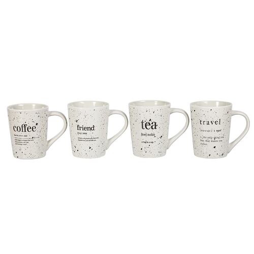 Set Tazas Porcelana Crown Baccara Albone 4 Piezas 350 ml