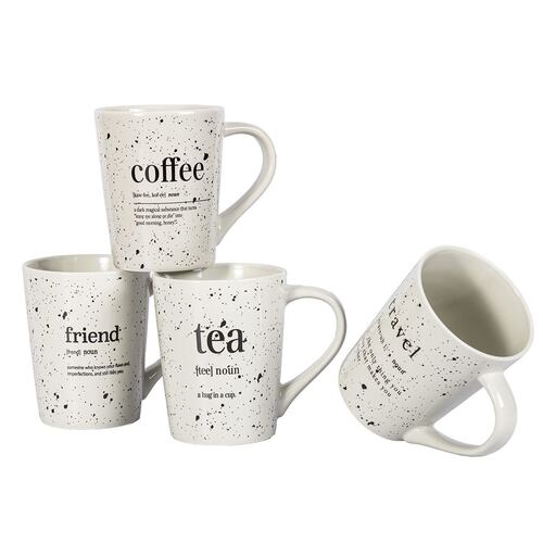 Set Tazas Porcelana Crown Baccara Albone 4 Piezas 350 ml