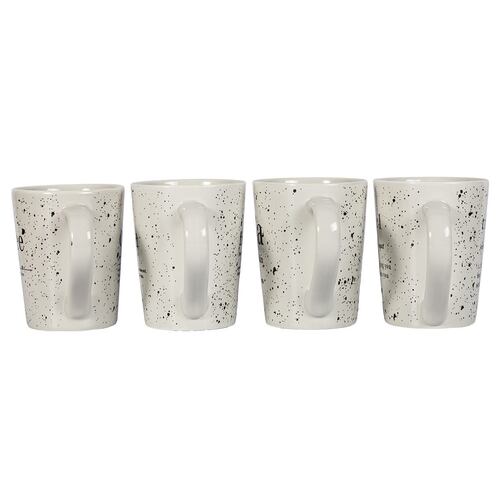 Set Tazas Porcelana Crown Baccara Albone 4 Piezas 350 ml
