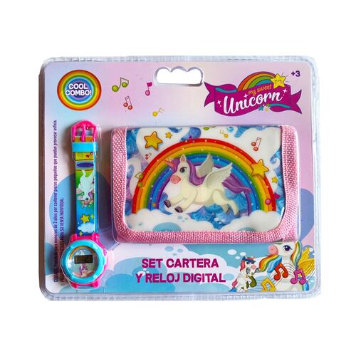 Set de Reloj y Cartera Unicornio