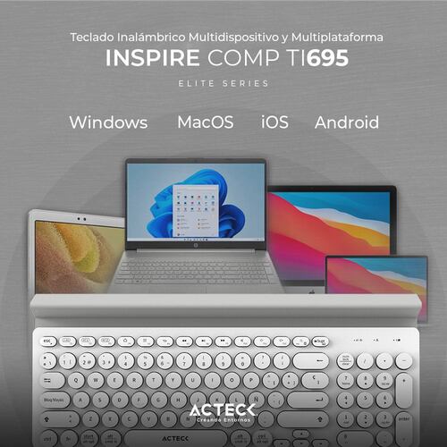 Teclado Acteck Inspire Comp Blanco TI696