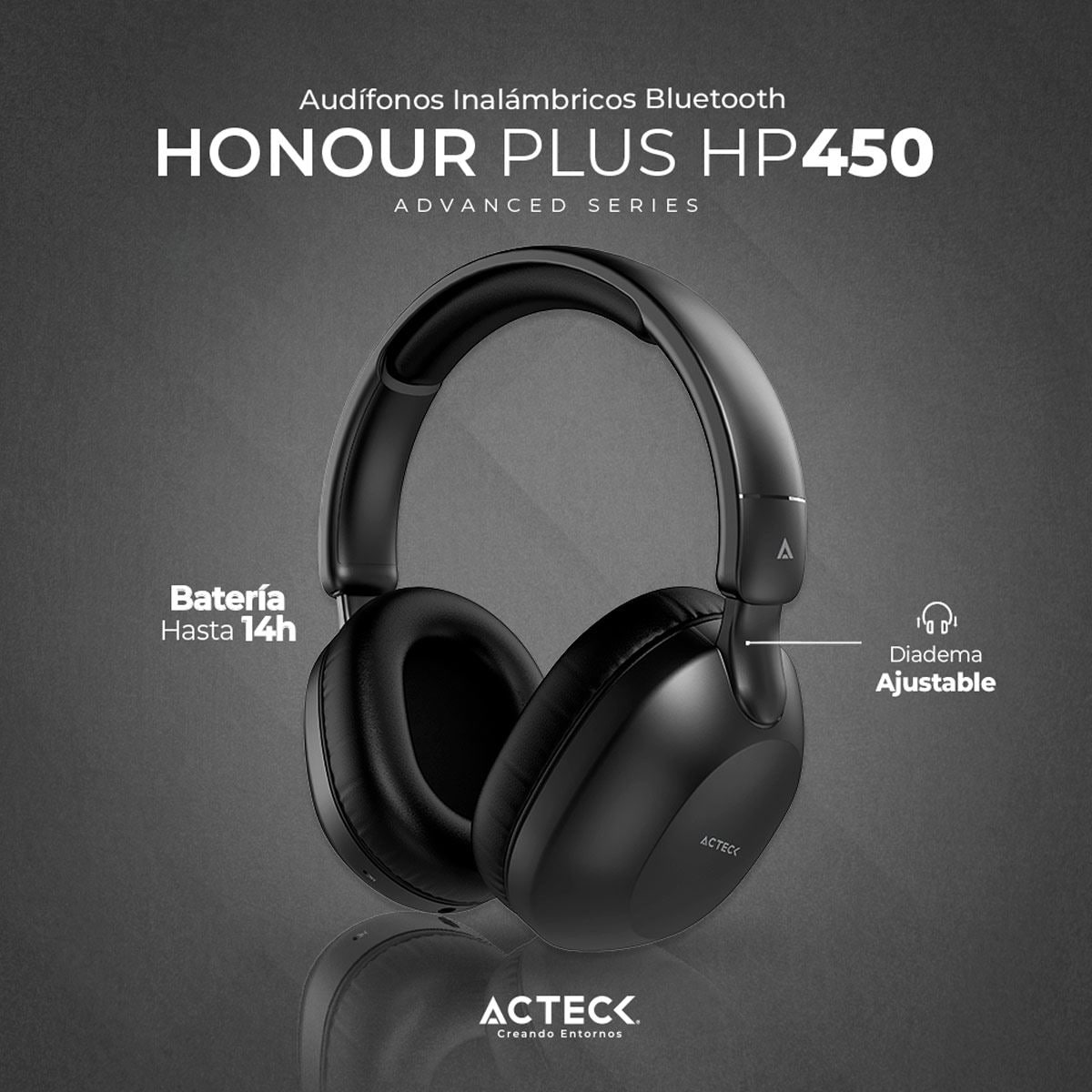 Aud fonos Honor Plus HP450 Bluetooth Negro