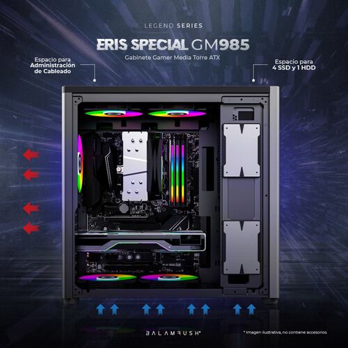 Gabinete Media Torre Eris Special GM985 Gris