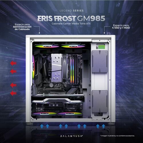 Gabinete Media Torre Eris Frost GM985 Blanco