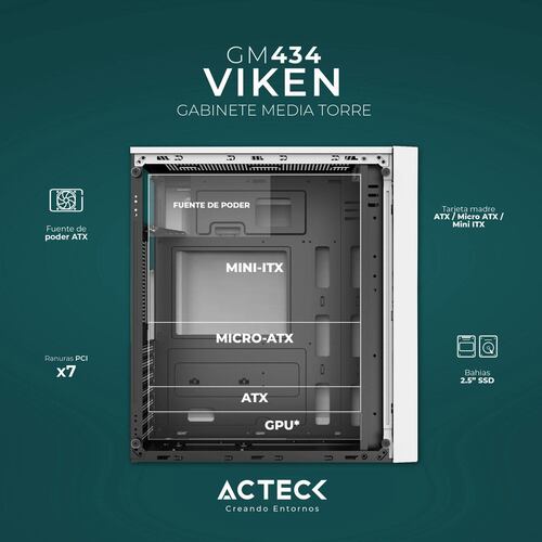 Gabinete Media Torre Viken Acteck GM434
