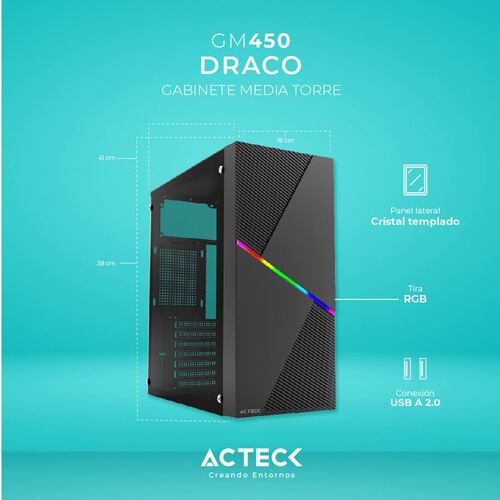 Gabinete Media Torre Draco Acteck GM450