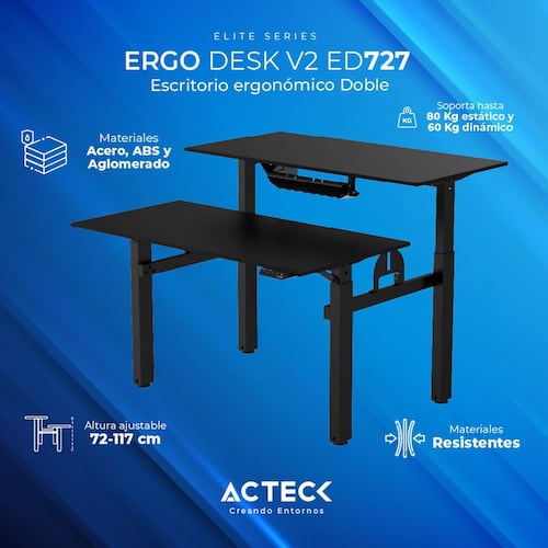 Escritorio Acteck ergonómico Doble Ergo Desk V2 ED727