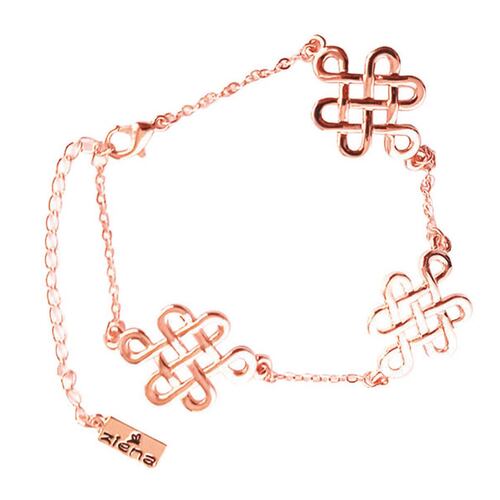 PULSERA ZIENA ROSA NUDO TIBETANO AM