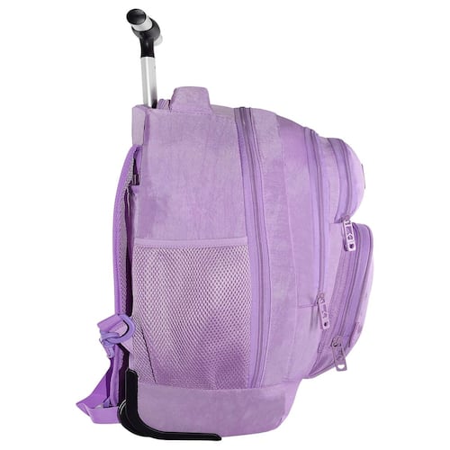 Mochila Porta Laptop Rodante Lila Pink Label