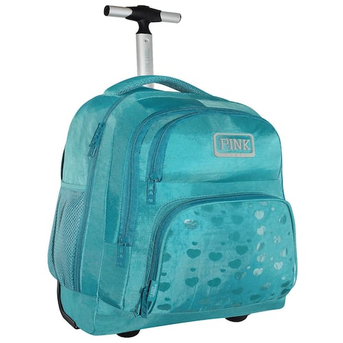 Mochila Porta Laptop Rodante Menta Pink Label