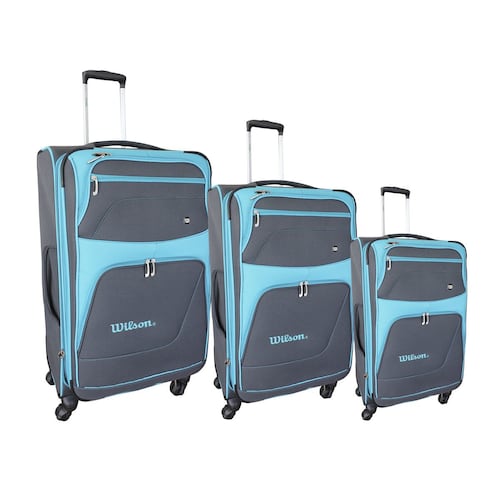 Set de maletas Sydney Wilson 21", 25" Y  29" color Gris/ turquesa
