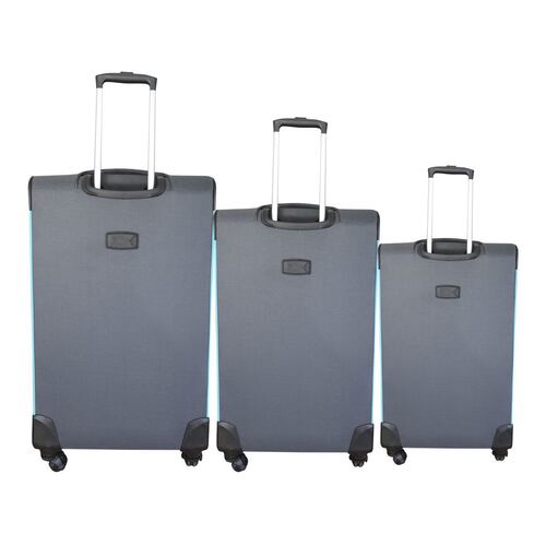 Set de maletas Sydney Wilson 21", 25" Y  29" color Gris/ turquesa