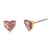 Broqueles en Acabado Dorado con Corazón Cristal de alta calidad Color Antique Pink Mossimo