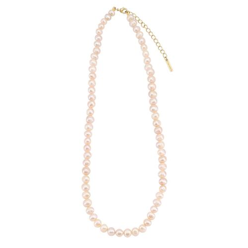Collar Dorado Con Perla Natural Rosa Emanuel Ungaro