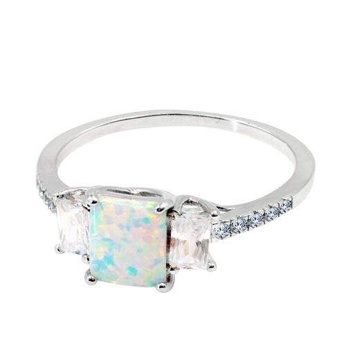 Anillo Plata con Opalo Blanco