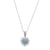 Dije en plata .925 forma de corazón con opalo azul y circonias blancas en acabado rodio.