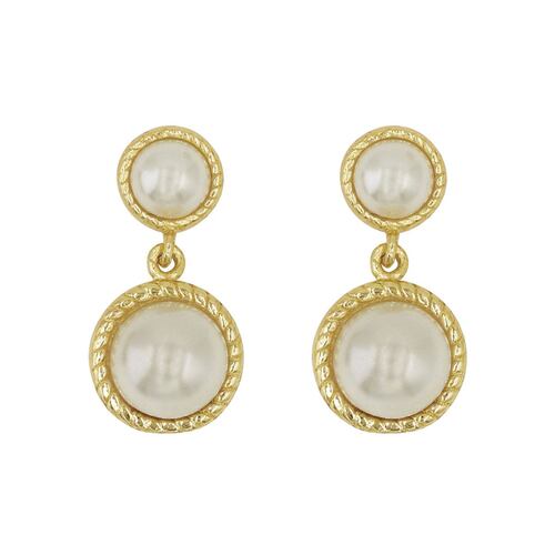Aretes En Plata Acabado Dorado Con Perla Artré .925