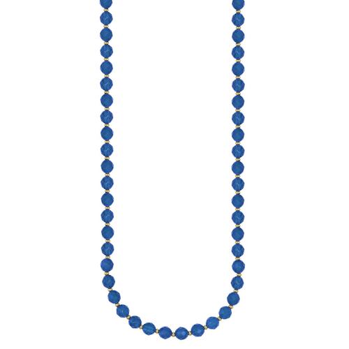 Collar Dorado Con Ágata Azul Y Broche De Filigrana Emanuel Ungaro