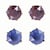 Set De Aretes En Acabado Dorado Con Cristales Facetados Color Royal Blue Y Dark Red Mossimo