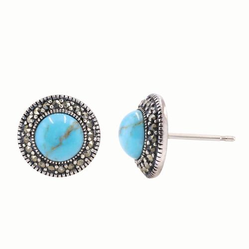 Aretes Con Piedra Marquesita Y Piedra Color Turquesa Emanuel Ungaro