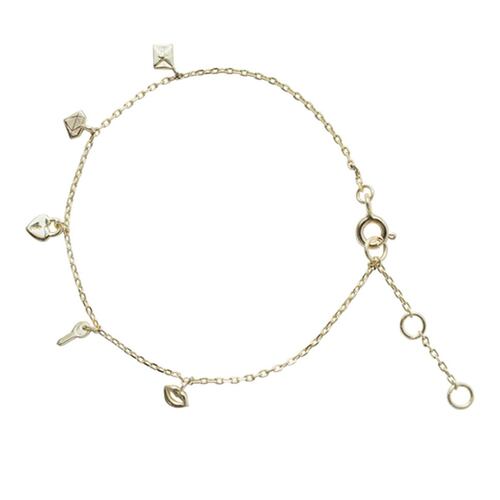 PULSERA DE PLATA.925 CON MINI CHARMS EN ACABADO DORADO LULLABY