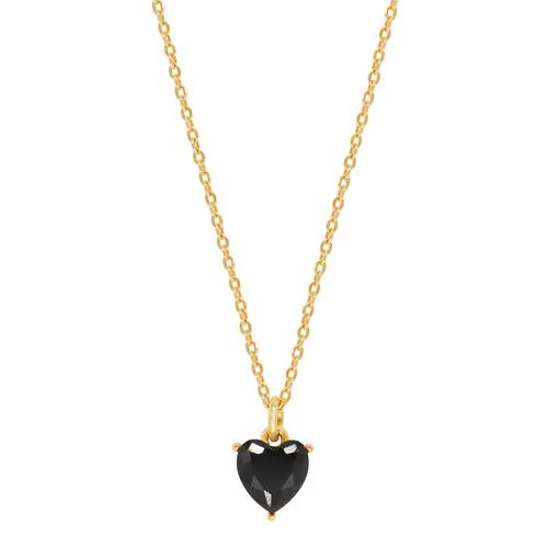 Dije en dorado con corazón facetado negro Mossimo