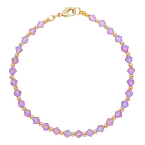 Pulsera en dorado de cristales color light amatista efecto shimmer Adrianne Picard