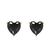 Aretes en dorado con corazón facetado negro Mossimo